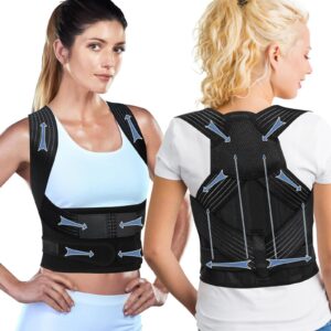 Kihhvlo Haltungskorrektur Rücken Geradehalter für Damen und Herren - Verstellbar, Atmungsaktiv, Back Posture Corrector