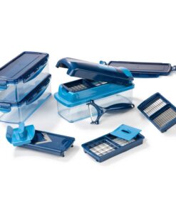 Genius Nicer Dicer Smart Gemüse-Schneider (14 tlg.) in blau - Multifunktional für Würfel, Stifte, Scheiben & Salate
