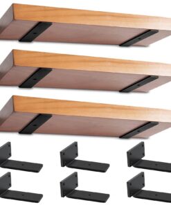 6 STK Regalhalterung, Schwerlast schwebend, Schwarz | Für Schränke und Regale, Maximale Stabilität und Flexibilität