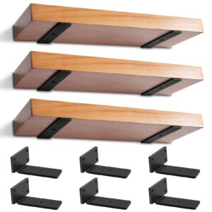 6 STK Regalhalterung, Schwerlast schwebend, Schwarz | Für Schränke und Regale, Maximale Stabilität und Flexibilität