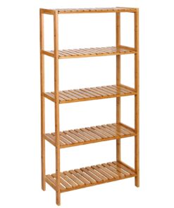SONGMICS Badregal naturbeige BCB35Y 5-Ebenen-Standregal für Bad und Küche