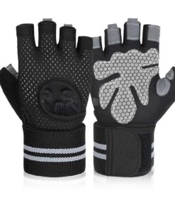 Flintronic Belüftete Fitness Handschuhe für Damen und Herren, kompletter Handflächenschutz mit Handgelenkband, perfekt z