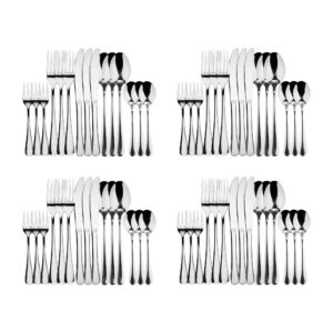 BERGNER MUNICH Edelstahl Besteckset 60pcs - 12 Messer, 12 Löffel, 12 Gabeln, 12 Dessertgabeln - für die ganze Familie -