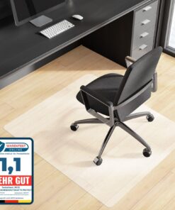 KARAT Bodenschutzmatte für Parkett - Fußbodenschutz Bürostuhl Schutzmatte - milchweiß 114 x 200 cm - Revolution-Polyprop