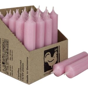 Kurze durchgehend gefärbte Stabkerzen für Hochzeit und Party (10 Stück, Rosa)