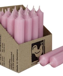 Kurze durchgehend gefärbte Stabkerzen für Hochzeit und Party (10 Stück, Rosa)