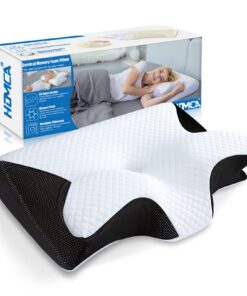 HOMCA Memory Foam Ergonomisches Nackenkissen für Rücken-, Seiten- und Bauchschläfer 60x40x12/14cm