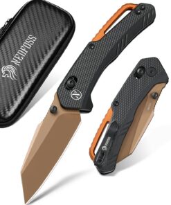 NedFoss KROKODIL Klappmesser, 7.5CM 14C28N Stahl für Outdoor & Geschenk utilizaiones outdoor Funktionen dabei und perfek
