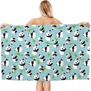 Cartoon Süßer Panda - Schnelltrocknendes Extra Großes Strandtuch für Erwachsene mit Mikrofaser-Schnelltrocknung Fitness