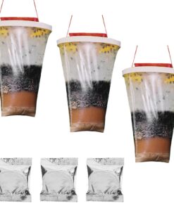Redtop Fliegenfalle Outdoor 3 Stück Aussen Hängende Set - Fliegenfänger mit Lockstoff Behälter - für Pferde und Insekten