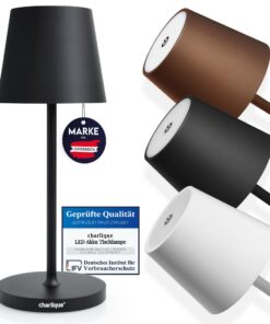 Dinner Light 28 cm kabellos mini LED Tischlampe - Premium Akku Leuchte für innen und außen - warmes Licht witterfest