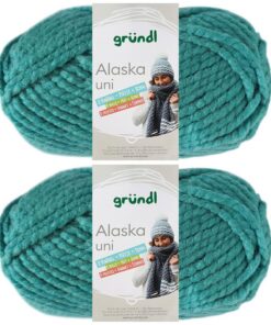 80% Polyacryl 20% Wolle 2x100 Gramm Gründl Alaska Uni für Erwachsene inkl. Anleitung Wal (23 Smaragd) | 2x100 Gramm Grü