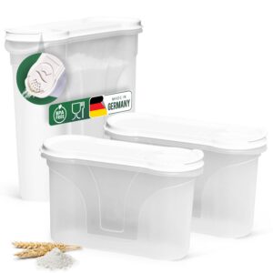 Novaliv 3er SPARSET Vorratsdosen zum Streuen - Für Küche und Meal-Prep - 2,4l + 1,3l + 1,3l Dosen mit Deckel - Schüttdos