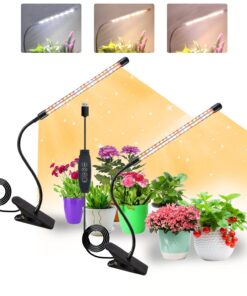 COKOLILA 2 Stücke Pflanzenlampe LED für Zimmerpflanzen mit Timer - Vollspektrum Pflanzenlicht 160 LEDs - 3000K 5000K 660