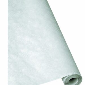 Rolle Damast - Weißer Papiertischtuch 1m x 50m für Bierzeltgarnitur und Festzelt