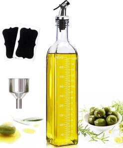 **500ML Olivenölflasche mit Antifouling-Abdeckung und Essigspender Set für Küche und BBQ** | **Glasflasche zur Speicher