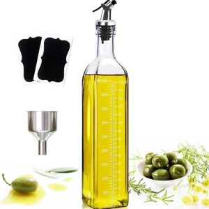 **500ML Olivenölflasche mit Antifouling-Abdeckung und Essigspender Set für Küche und BBQ** | **Glasflasche zur Speicher