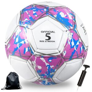 Astis Fußball Kinder Größe 4/5 Mit Ballpumpe und BalltaschePremium PVC Lederball für Jugendfußball Drinnen Draußen Gebur