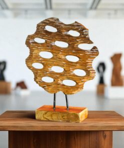 Kinaree Teak Wurzelholz Skulptur mit Standfuß – Massivholz Handgefertigte Deko – Asiatische Wohnaccessoires aus Indonesi