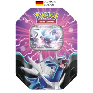 Pokémon-Sammelkartenspiel Tin-Box Azur-Legenden Dialga-ex für Kartenspieler (4 Boosterpacks & 1 holografische Promokarte