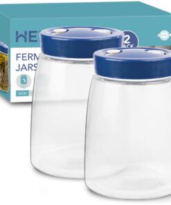 HEFTMAN Gärglas mit 1-Wege-Luftablassöffnung 1,4 Liter 2er-Pack – ideal für Kefir, Kimchi & Sauerkraut Gärung