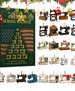 **Weihnachten 2025 Advent 2D Acryl Nähmaschine Ornament - 24 Tage Adventskalender Countdown Kalender Ornamente für Bast