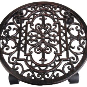 Esschert Design Blumenroller, antike Form, für Zierpflanzen, Wohnzimmerschmuck, Ø 29 cm