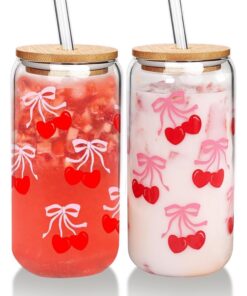 Mason Life 530ml Rosa Glasbecher Vielseitiger Trinkbecher Geschenk für Frauen und Freundinnen Eiskaffee Tasse