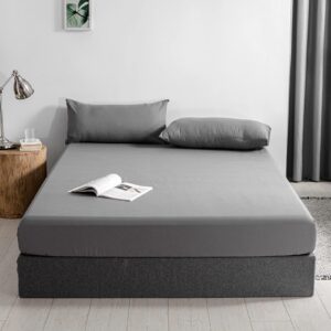 Good Nite Spannbettlaken Weich und atmungsaktiv fürComfortseekende in Modernem Grauton 180x200cm 30cm Extra Tiefe Tasche