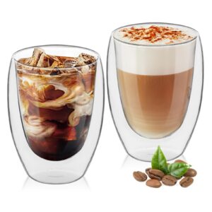 MumdoYAL Doppelwandige Latte Macchiato Gläser für schmackhafteren Kaffee im Büro und Zuhause (2 * 350ml) MumdoYAL Dopp