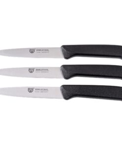 GRÄWE Super Scharf Gemüsemesser 3er Set Edelstahl Schwarz Obst und Gemüse Schälen