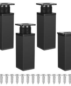 Höhenverstellbare 4 STK Eckige Schrankfüße für DIY Möbel (10cm Schwarz) | 4 STK Höhenverstellbare eckige Schrankfüße au
