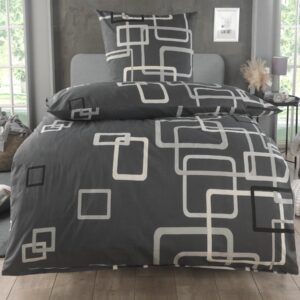 Oeko-TEX Bettwäsche Karo, Baumwolle, 135x200 Bettbezug, Kissenbezug 80x80 cm, Reißverschluss,Perfect für Schläfer