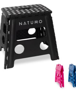 NATUMO® XL Tritthocker faltbar rutschfest 33cm Schwarz Kinder Erwachsene