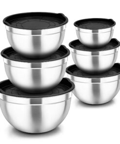 Joyfair Rührschüssel 6er Set, Edelstahl, ideal für Familien - Speisezubereitung & Servieren, luftdicht, stapelbar & Spül