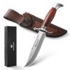 Outdoor-Survival-Messer Feststehende-Klinge-Geschenkbox-26cm-Lederscheide