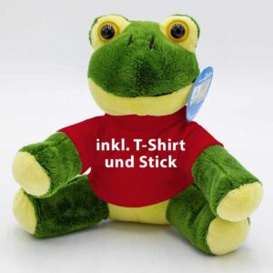 Arwin Kuscheltier Frosch - Personalisierung inklusive T-Shirt (18cm)