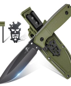 Purple Dragon Grünes Survival Messer Full Tang D2 Stahl Männer Bushcraft Camping