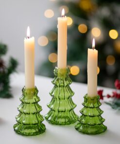 Glasseam Kerzenständer Glas Grün 3er Set Weihnachten Tischdeko