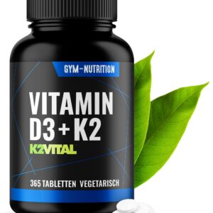 K2VITAL® Vitamin D3 K2 + K2-365 Tabletten - Hochdosiert - Vegan - 365 Tabletten - 99,7+% All-Trans K2-MK7