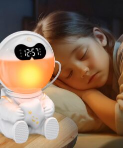 Tageslichtwecker mit 10 beruhigende Klänge & Timer für Erwachsene & Kinder mit Timer und 20 Helligkeit Sonnenaufrag Li