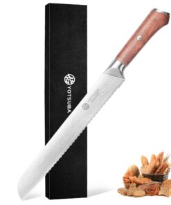 Yotsuba Scharfes Brotmesser 26cm - Professionelles Brotschneidemesser mit Hochgekohltem Edelstahl | Yotsuba Professiona
