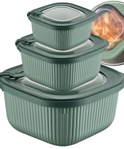 FRESHFRISEHDOSEN mit Deckel | Microwave-Sicher | 3er Set Vorratsdosen Luftdicht | MEAL PREP BOX BPA-FREIE PLASTIKBOX