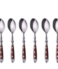 GRÄWE NURNBERG Kaffeelöffel - 6er Set - braun - Dessertlöffel - Doppelseitig -isko Reinigungsfähig - Edelstahl