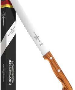 Schwertkrone® Brotmesser Holzgriff Wellenschliff - Brotschneidemesser - Made in Solingen, Germany - Brotmesser mit Holzg