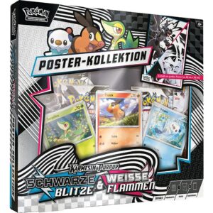 Pokémon Poster-Kollektion Schwarze Blitze/Weiße Flammen für Sammler in der Wohnung | Pokémon Schwarze Blitze/Weiße Flam