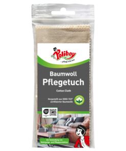 POLIBOY Baumwoll Pflegetuch - Kratzarmes Möbelpoliertuch und Reinigungstuch für Holz, Leder, Metall - Beige - 25x33 cm -
