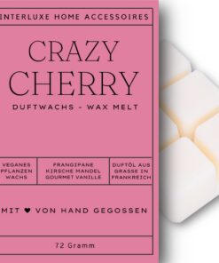 Interluxe Duftmelt Wachsmelt Crazy Cherry angenehm duftend für Indoor-Gebrauch 100% pflanzlich Duftwachswürfel für Aroma