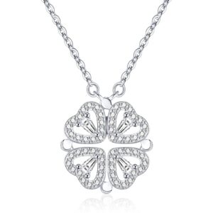 Jrêveinfini Kleeblatt Halskette Damen 925 Sterling Silber, elegante Geschenkverpackung für Weihnachten und Mama