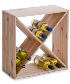 Zeller 13170 Weinregal, Naturholz, für Liebhaber, zur Bekanntgabe von Rotwein, ca. 52 x 25 x 52 cm, Naturalien